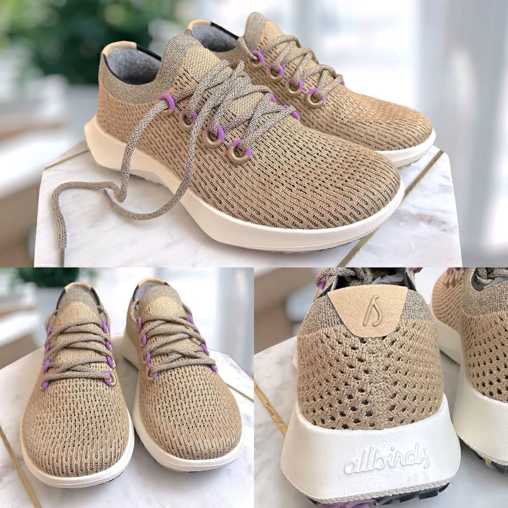 ALLBIRDS LIMITED EDITION Hazy Beige/Lux Purple (White Sole) Tree Dasher 2 Sz 9.5